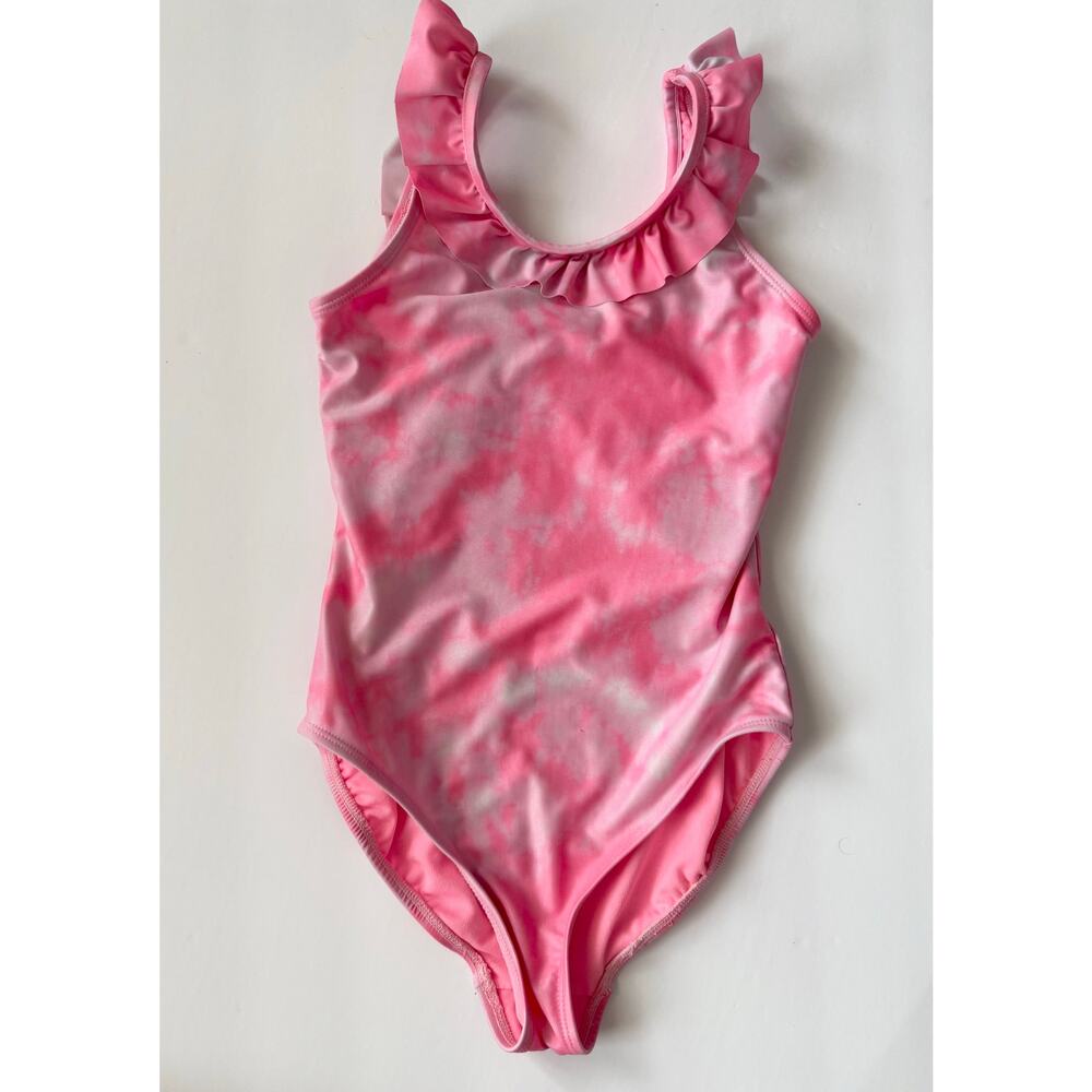 Gap Kids Pink Tie Dye Ruffle One Piece Swimsuit Size L (10/12)